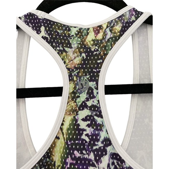Lululemon Cool Purple Floral Sport Tank Top Racer back Sz 2/4, EUC - Picture 3 of 3